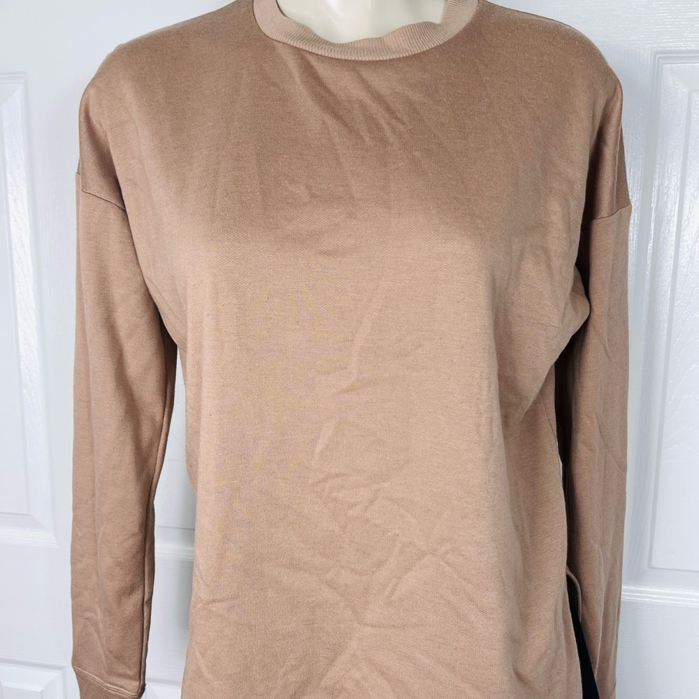 FOREVER 21 top solid pullover long sleeve sweatshirt mocha tan XS